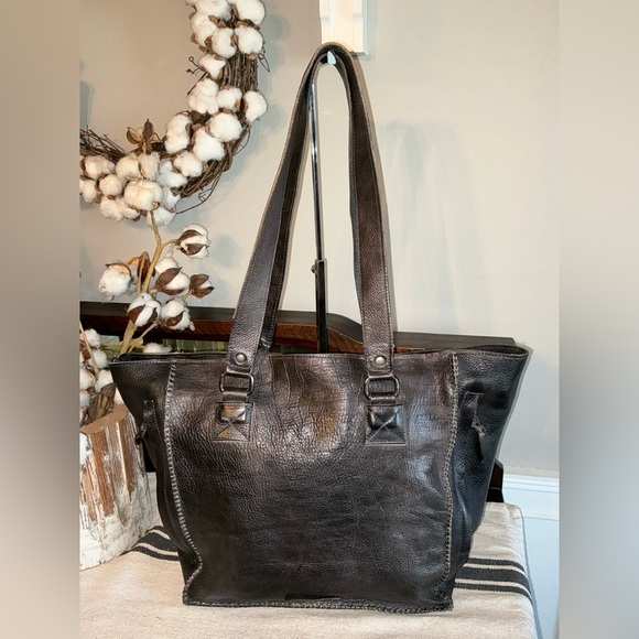 Bed Stu Leather Celindra LTC Shoulder Tote Bag Black Rustic Retail $305 - Picture 2 of 15